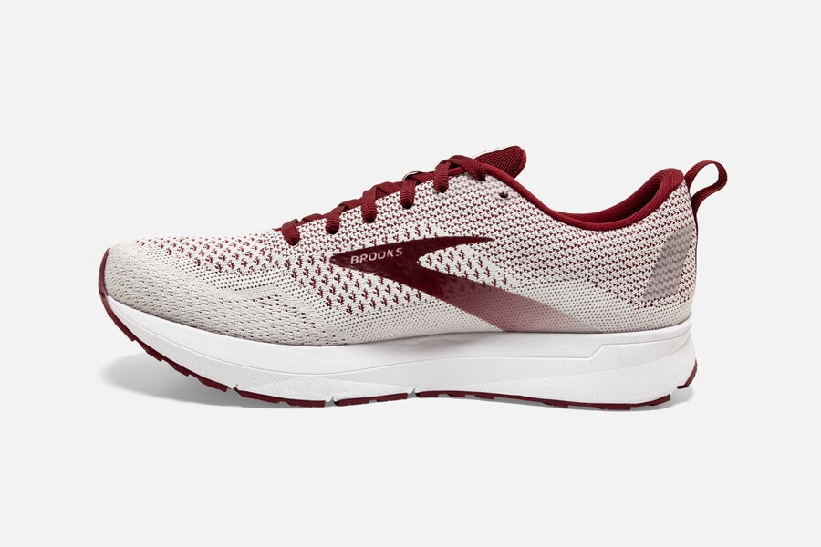 Brooks Running Shoes Womens White/Burgundy - Revel 4 Road - 2983-VXNUA